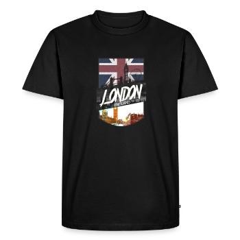 London - Männer Premium Bio T-Shirt - Schwarz - Vorne - Nico (187cm)