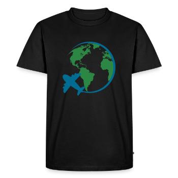World Travel - Men's Premium Organic T-Shirt - black - Front - Nico (187cm)