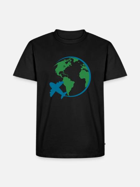 Weltreise - Männer Premium Bio T-Shirt - Schwarz