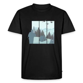 Tentes et nature - T-shirt Premium bio Homme - noir - Devant - Nico (187cm)