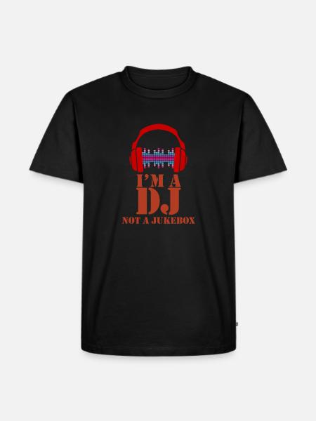 DJ - Männer Premium Bio T-Shirt - Schwarz