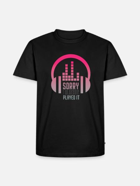 DJ - Männer Premium Bio T-Shirt - Schwarz