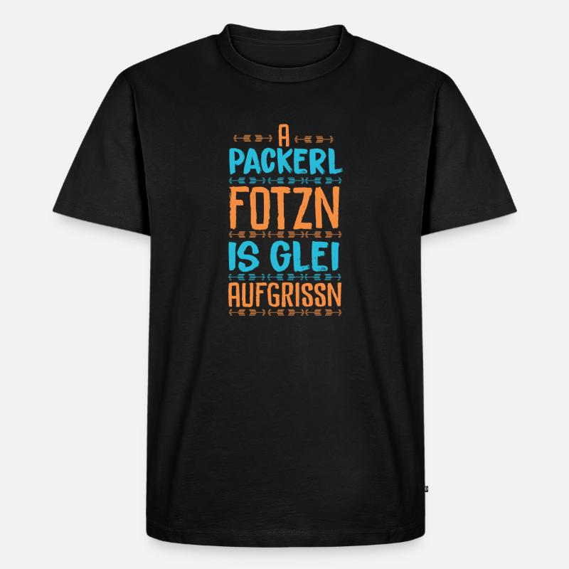 Bayrischer Spruch - Männer Premium Bio T-Shirt - Schwarz