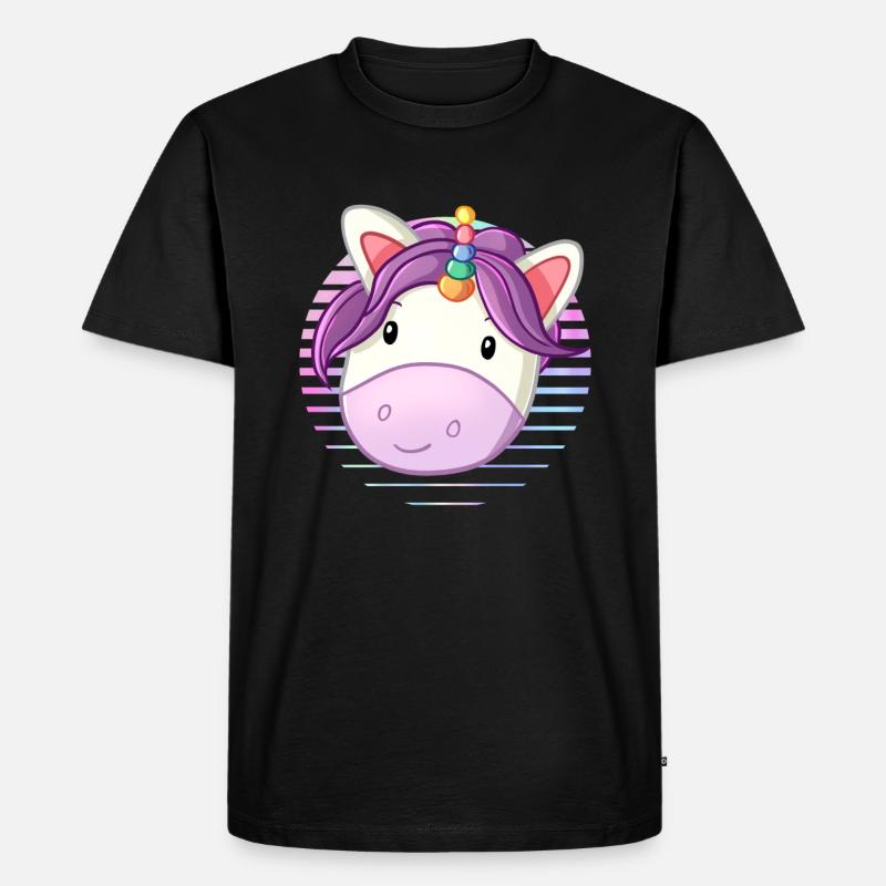 Süßes Einhorn-Bild - Männer Premium Bio T-Shirt - Schwarz