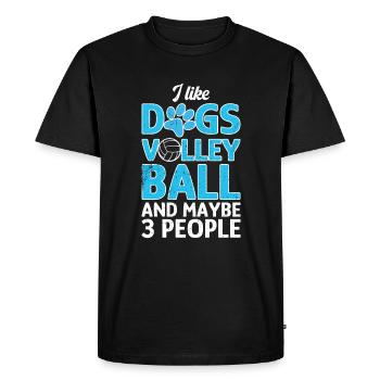 I like Dogs Volleyball and 3 People - T-shirt Premium bio Homme - noir - Devant - Nico (187cm)