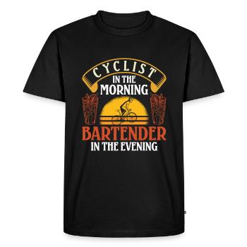 Cyclist in the Morning - T-shirt Premium bio Homme - noir - Devant - Nico (187cm)