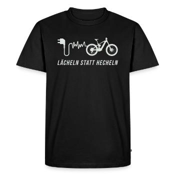 Bike Smile Instead of Hecheln E-Bike Saying Bicycle - Men's Premium Organic T-Shirt - black - Front - Nico (187cm)