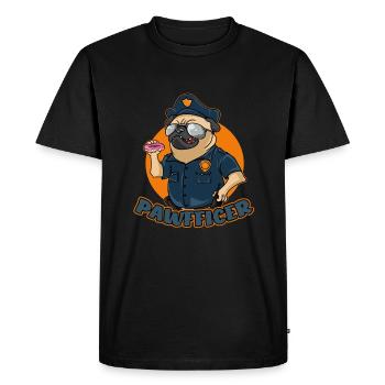Pawfficer Le donut chien policier - T-shirt Premium bio Homme - noir - Devant - Nico (187cm)