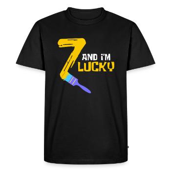 7 ans De chance 7 Numéro sept - T-shirt Premium bio Homme - noir - Devant - Nico (187cm)