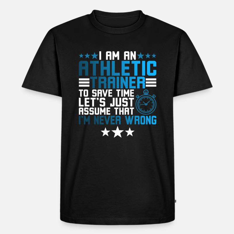 Ich bin ein Atheletiktrainer - Männer Premium Bio T-Shirt - Schwarz