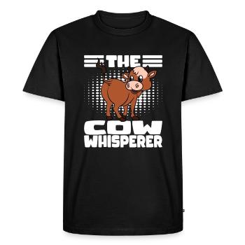 Les fesses de vache Le chuchoteur de vache - T-shirt Premium bio Homme - noir - Devant - Nico (187cm)