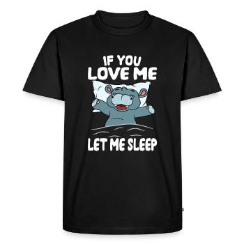 laisse moi dormir hippopotame - T-shirt Premium bio Homme - noir - Devant - Nico (187cm)