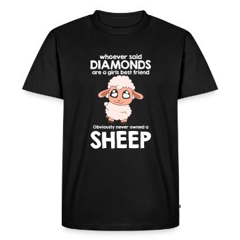 Funny sheep Cute sheep girl - Men's Premium Organic T-Shirt - black - Front - Nico (187cm)