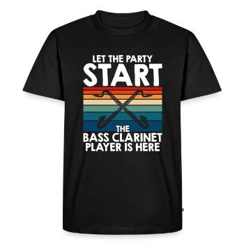 Clarinette basse Clarinette basse - T-shirt Premium bio Homme - noir - Devant - Nico (187cm)