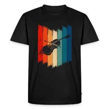 Violin Vintage Cello Retro Cello - Men's Premium Organic T-Shirt - black - Front - Nico (187cm)