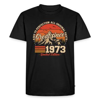 Great Since 1973 - Vintage Birthday Gift - Men's Premium Organic T-Shirt - black - Front - Nico (187cm)