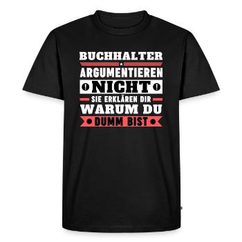 Les comptables ne discutent pas - T-shirt Premium bio Homme - noir - Devant - Nico (187cm)