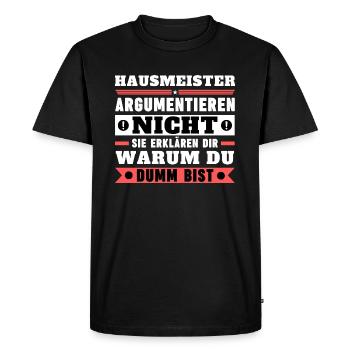 Les concierges ne se disputent pas - T-shirt Premium bio Homme - noir - Devant - Nico (187cm)