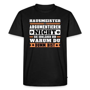 Les concierges ne se disputent pas - T-shirt Premium bio Homme - noir - Devant - Nico (187cm)