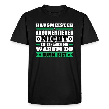 Caretakers don't argue - Men's Premium Organic T-Shirt - black - Front - Nico (187cm)