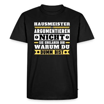 Caretakers don't argue - Men's Premium Organic T-Shirt - black - Front - Nico (187cm)
