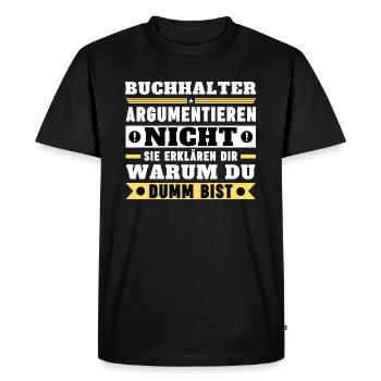 Les comptables ne discutent pas - T-shirt Premium bio Homme - noir - Devant - Nico (187cm)