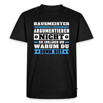 Les concierges ne se disputent pas - T-shirt Premium bio Homme - noir - Devant - Nico (187cm)