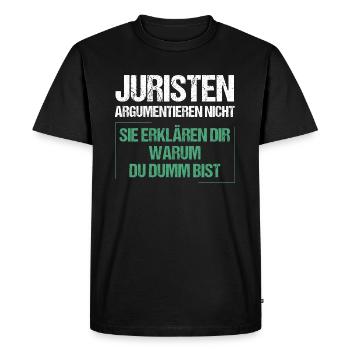 Les avocats ne discutent pas - T-shirt Premium bio Homme - noir - Devant - Nico (187cm)