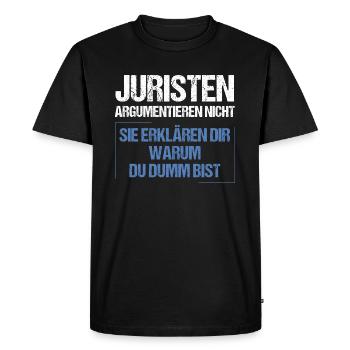 Les avocats ne discutent pas - T-shirt Premium bio Homme - noir - Devant - Nico (187cm)