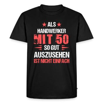 At 50 handsome craftsman - Men's Premium Organic T-Shirt - black - Front - Nico (187cm)
