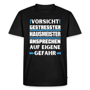 Ne parlez pas à un concierge stressé ! - T-shirt Premium bio Homme - noir - Devant - Nico (187cm)