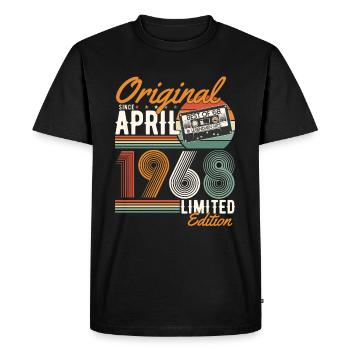 Original since April 1968 - Men's Premium Organic T-Shirt - black - Front - Nico (187cm)