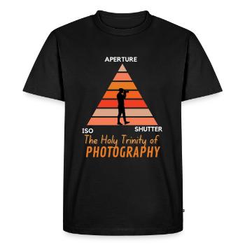 The holy trinity of photography aperture iso shutt - Men's Premium Organic T-Shirt - black - Front - Nico (187cm)