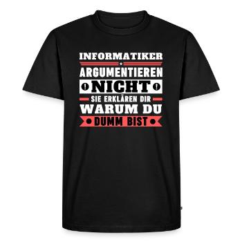 Les informaticiens ne discutent pas - T-shirt Premium bio Homme - noir - Devant - Nico (187cm)