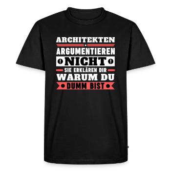 Architects don't argue - Men's Premium Organic T-Shirt - black - Front - Nico (187cm)