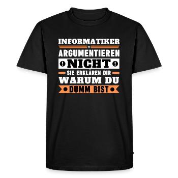 Les informaticiens ne discutent pas - T-shirt Premium bio Homme - noir - Devant - Nico (187cm)