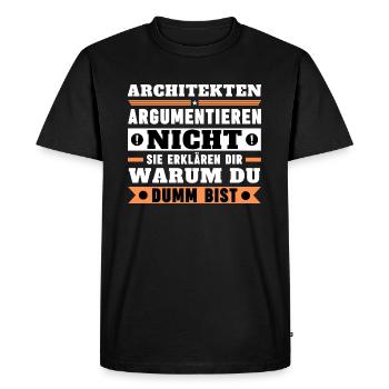Architects don't argue - Men's Premium Organic T-Shirt - black - Front - Nico (187cm)