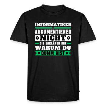 Les informaticiens ne discutent pas - T-shirt Premium bio Homme - noir - Devant - Nico (187cm)