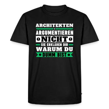 Architects don't argue - Men's Premium Organic T-Shirt - black - Front - Nico (187cm)
