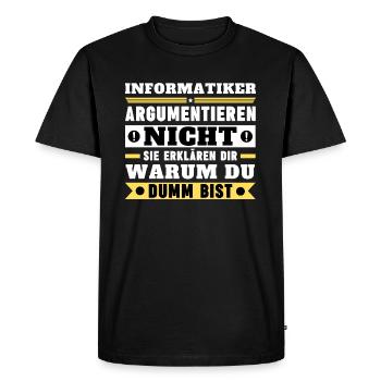 Les informaticiens ne discutent pas - T-shirt Premium bio Homme - noir - Devant - Nico (187cm)