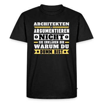 Architects don't argue - Men's Premium Organic T-Shirt - black - Front - Nico (187cm)