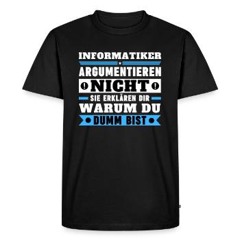 Les informaticiens ne discutent pas - T-shirt Premium bio Homme - noir - Devant - Nico (187cm)