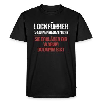 Les dirigeants de leurre ne discutent pas - T-shirt Premium bio Homme - noir - Devant - Nico (187cm)