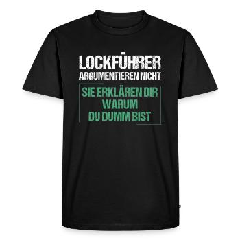 Les dirigeants de leurre ne discutent pas - T-shirt Premium bio Homme - noir - Devant - Nico (187cm)