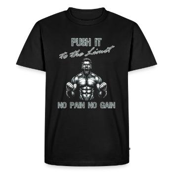 Gym Fitness Bodybuilding Push it to the Limit - Men's Premium Organic T-Shirt - black - Front - Nico (187cm)
