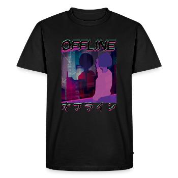 années 80 Rétro Vaporwave Esthétique Hors ligne Glitch - T-shirt Premium bio Homme - noir - Devant - Nico (187cm)