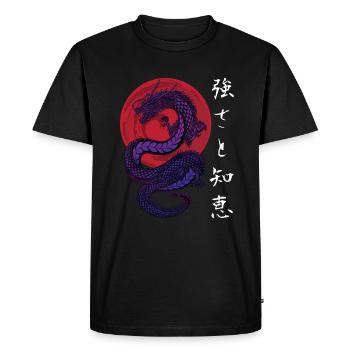 Japon Dragon japonais Vintage Anime - T-shirt Premium bio Homme - noir - Devant - Nico (187cm)