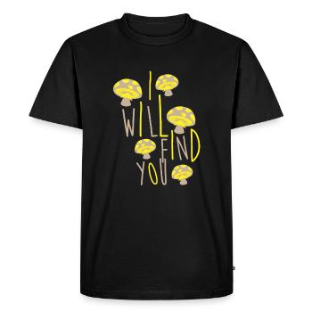 Drôle de champignon, je vais vous trouver cadeau - T-shirt Premium bio Homme - noir - Devant - Nico (187cm)