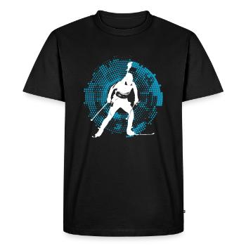 Biathlon Biathlète Tir de ski de fond - T-shirt Premium bio Homme - noir - Devant - Nico (187cm)
