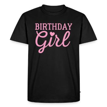 Fille d’anniversaire - T-shirt Premium bio Homme - noir - Devant - Nico (187cm)